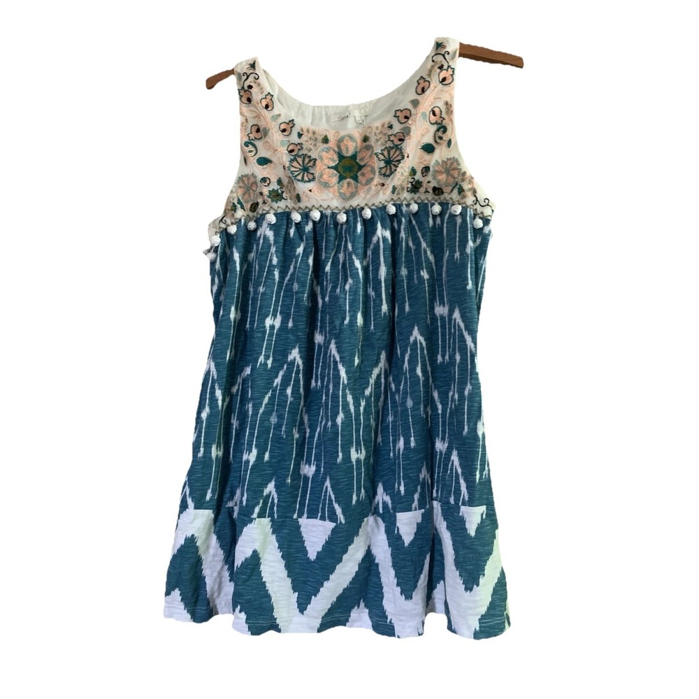 Anthropologie Floreat‎ Cascata Embroidered Pom Pom Tunic Tank Top XS